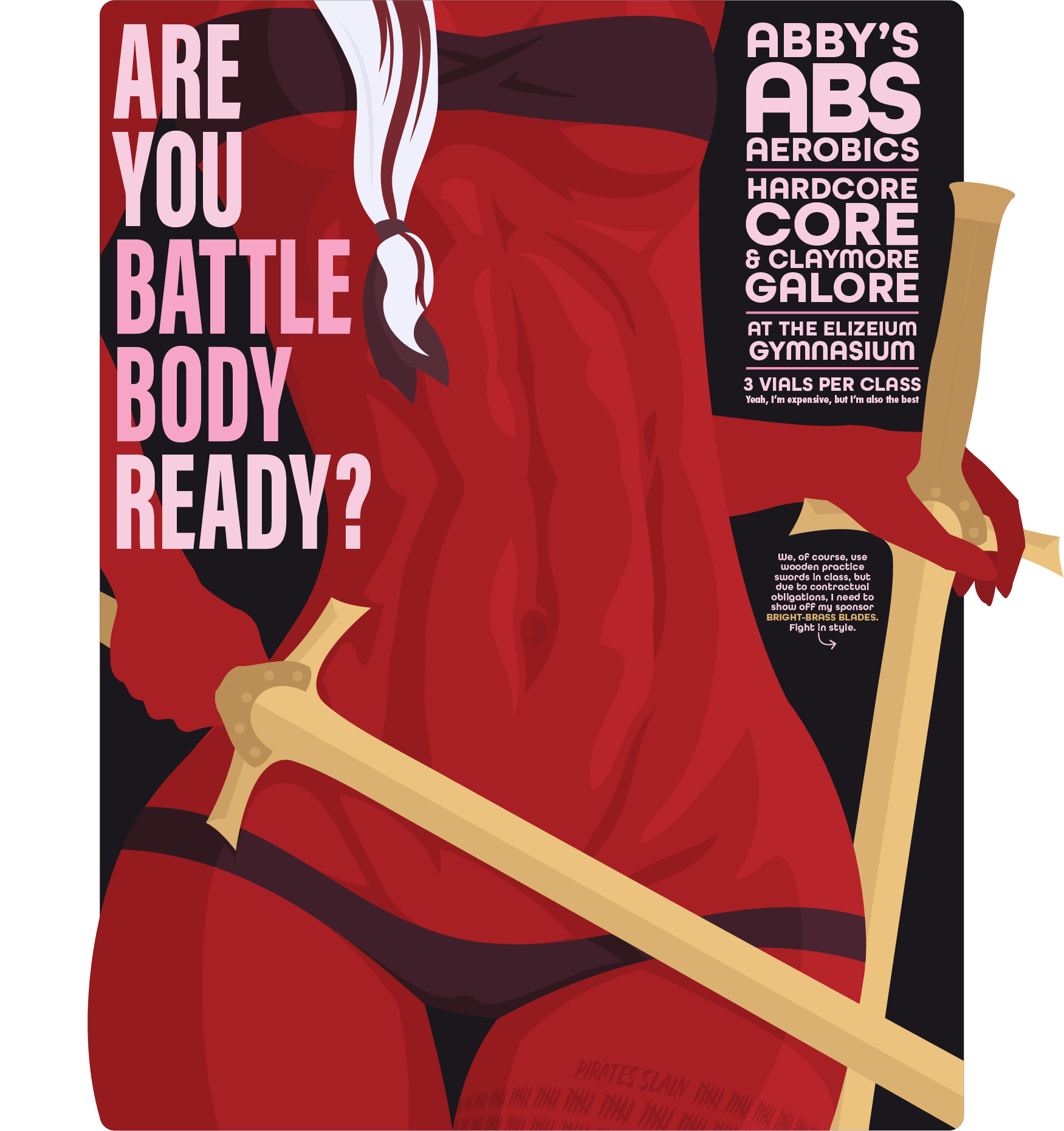 Are you battle body ready? asks Aby Lark, elf warrior and personal sword trainer