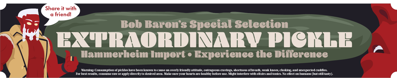 Bob's extraordinary pickle, share it with a friend
