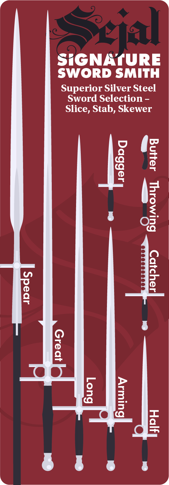 A collection of fashionable swords