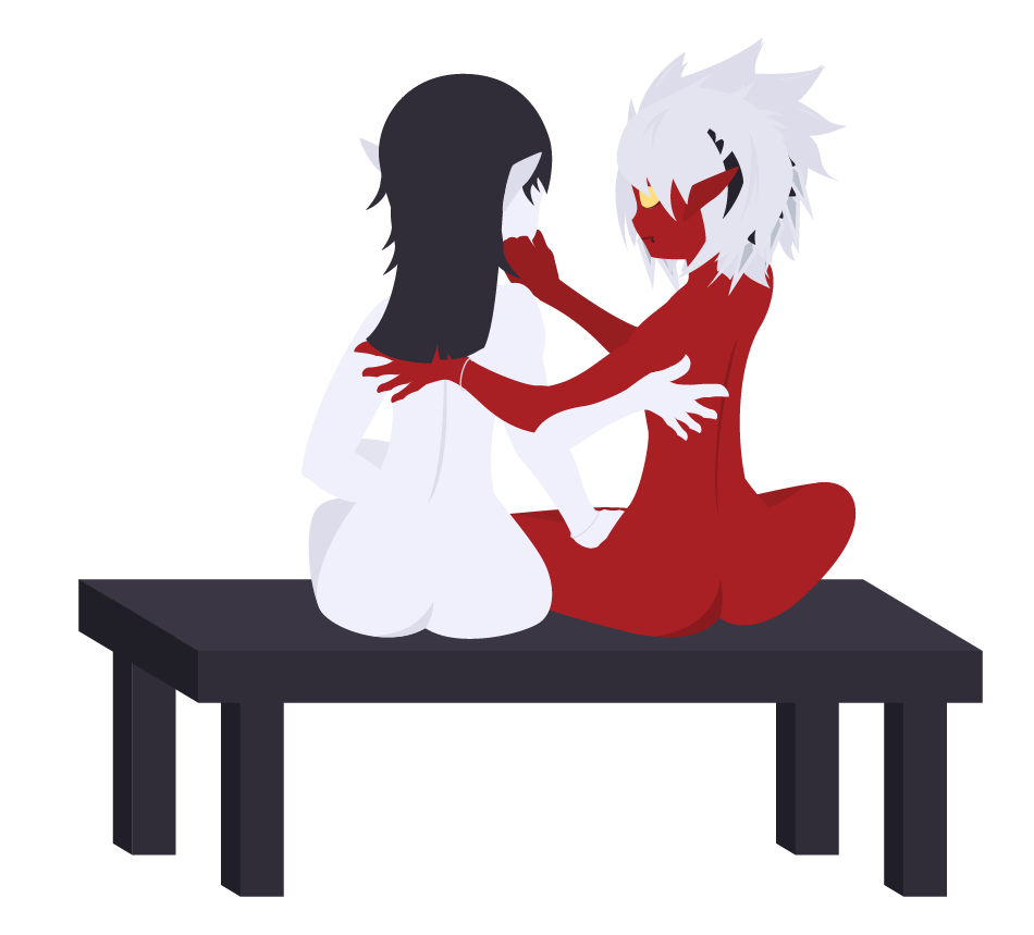 Two elves sitting on a bench chatting